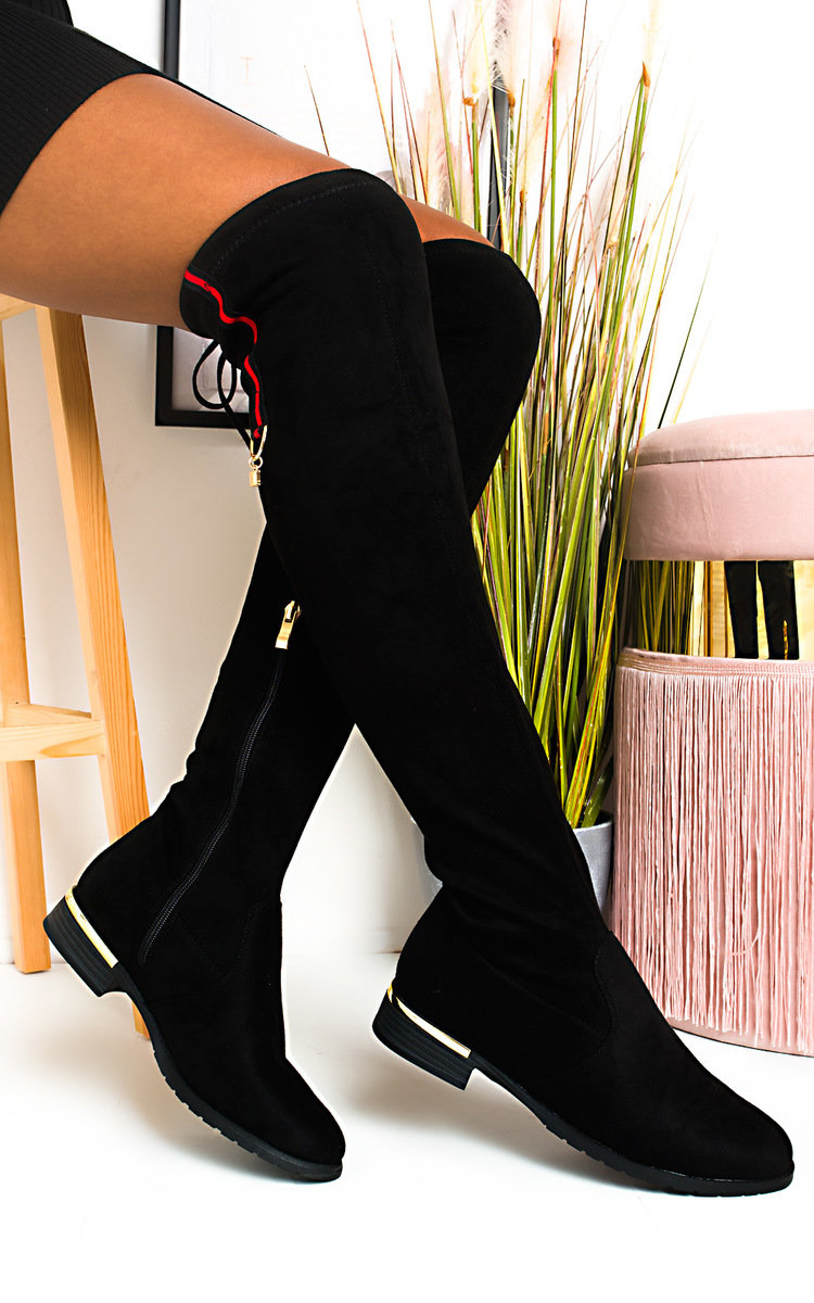 faux suede knee high boots