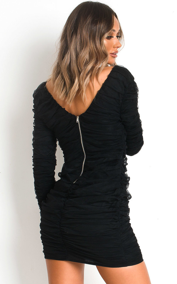 Jax Ruched Mesh Mini Dress Thumbnail Jax Ruched Mesh Mini Dress Thumbnail