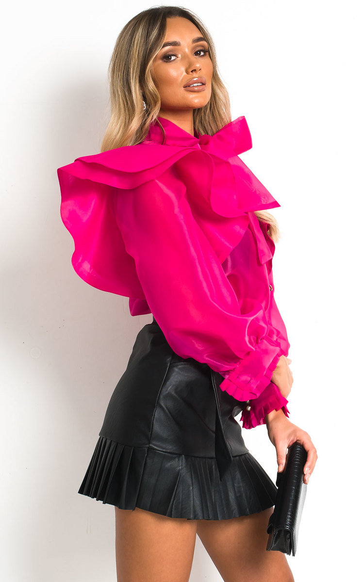 Jeanna Peplum Shoulder Tie Front Top Thumbnail Jeanna Peplum Shoulder Tie Front Top Thumbnail