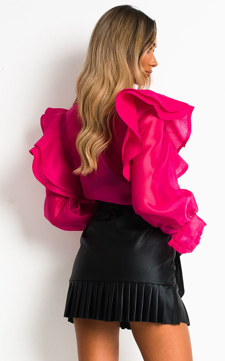 Jeanna Peplum Shoulder Tie Front Top Thumbnail Jeanna Peplum Shoulder Tie Front Top Thumbnail