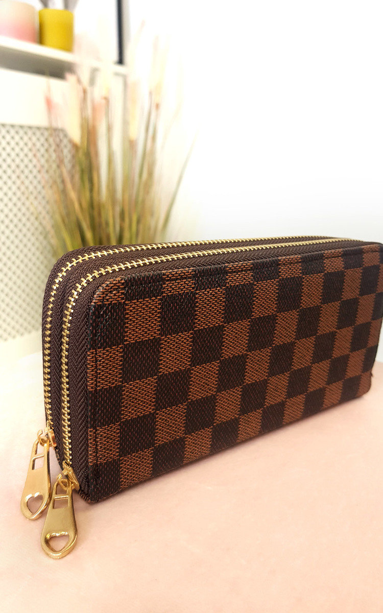 Jen Check Double Style Zip Purse Thumbnail Jen Check Double Style Zip Purse Thumbnail