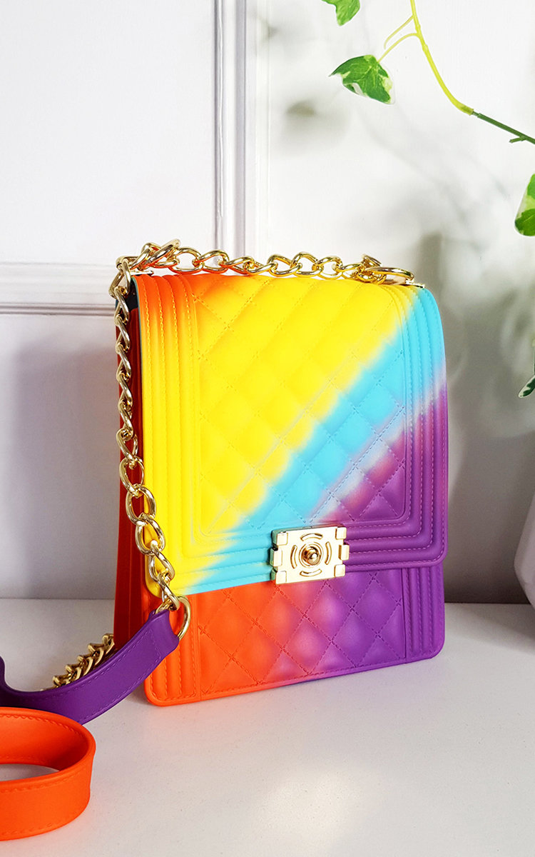 Jenna Fold Over Clasp Bag with Chain Strap Jenna Fold Over Clasp Bag with Chain Strap