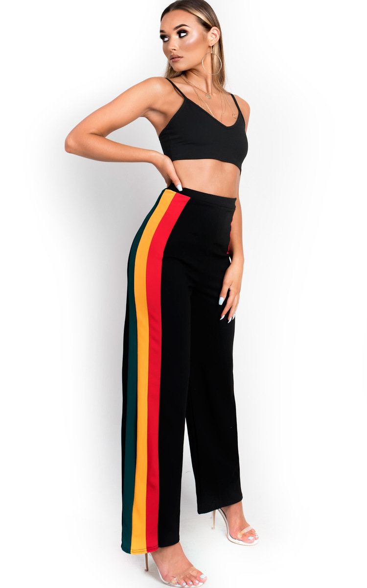 Jenni Side Stripe Wide Leg Trousers Thumbnail