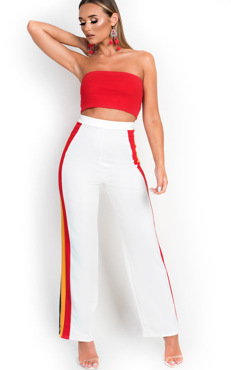 Jenni Side Stripe Wide Leg Trousers Thumbnail