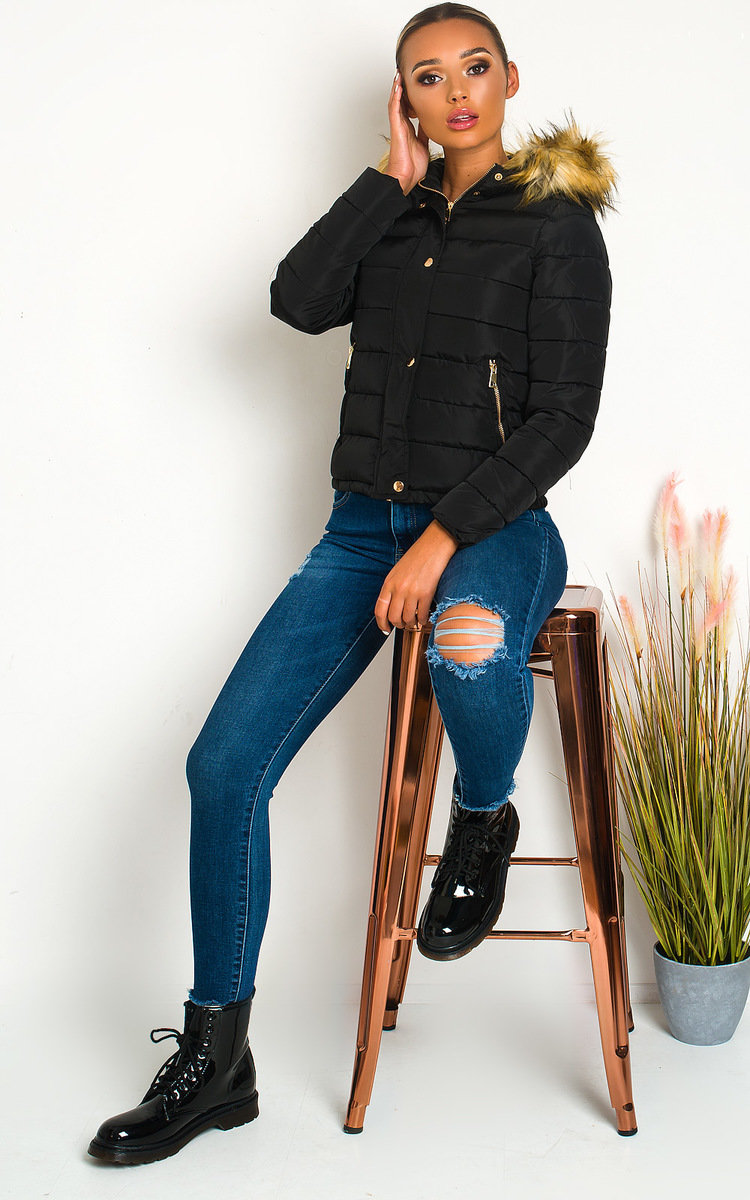 Jennifer Padded Faux Fur Hood Puffer Jacket Thumbnail Jennifer Padded Faux Fur Hood Puffer Jacket Thumbnail