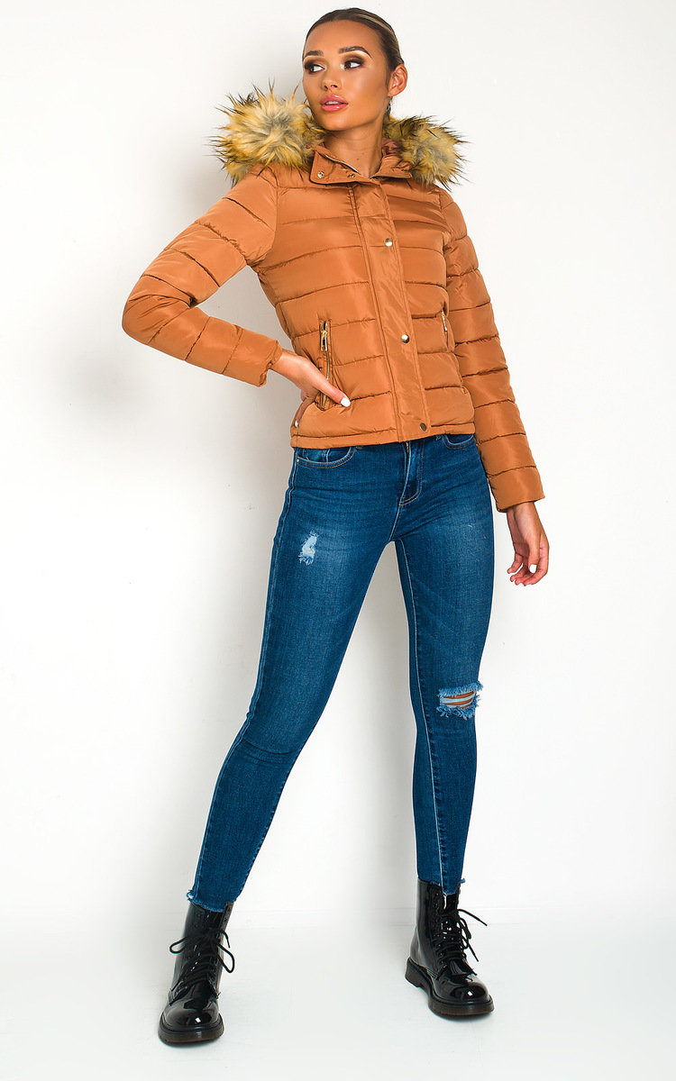 Jennifer Padded Faux Fur Hood Puffer Jacket Thumbnail