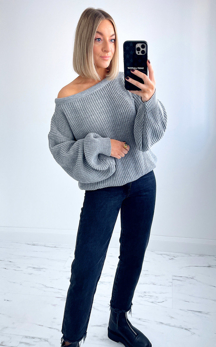 Jessica Knitted Balloon Sleeve Jumper Thumbnail Jessica Knitted Balloon Sleeve Jumper Thumbnail