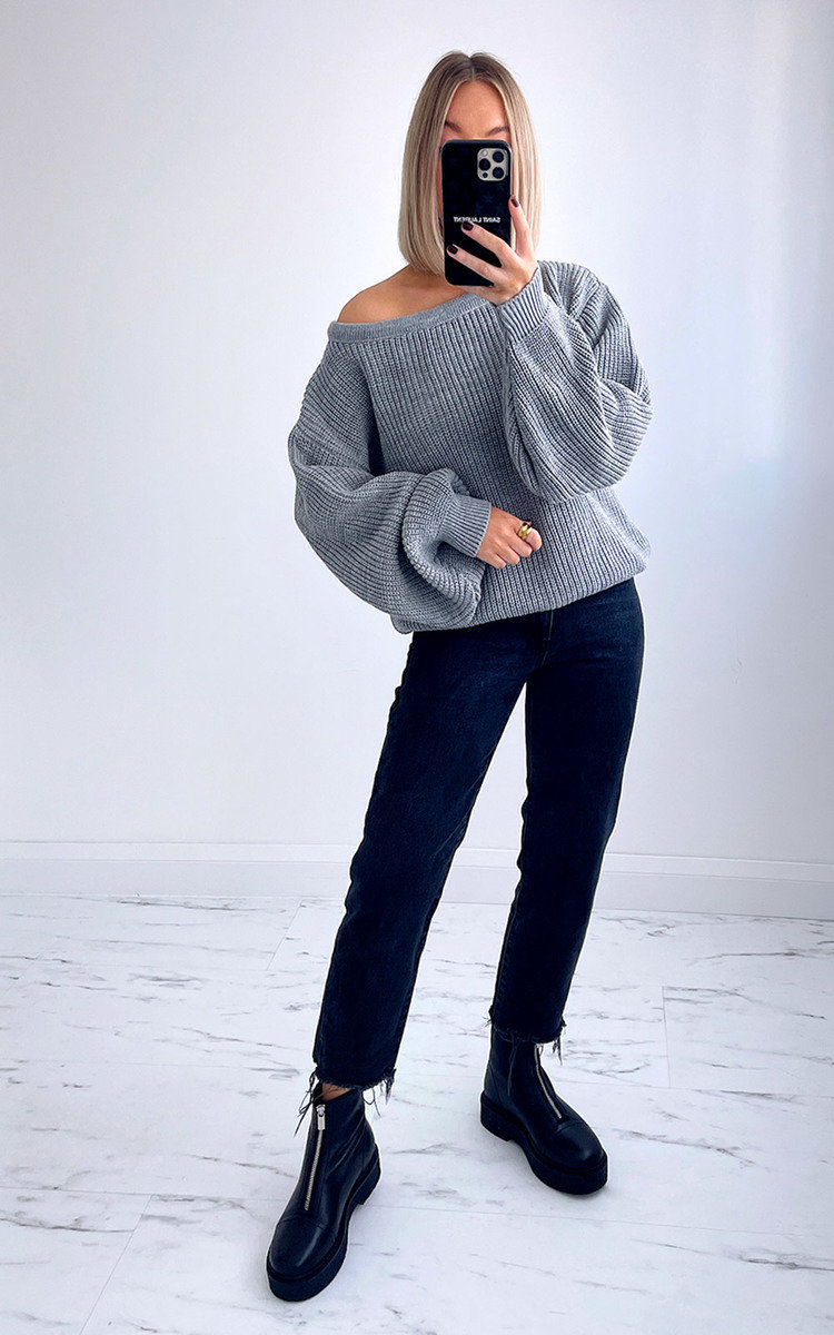 Jessica Knitted Balloon Sleeve Jumper Thumbnail Jessica Knitted Balloon Sleeve Jumper Thumbnail