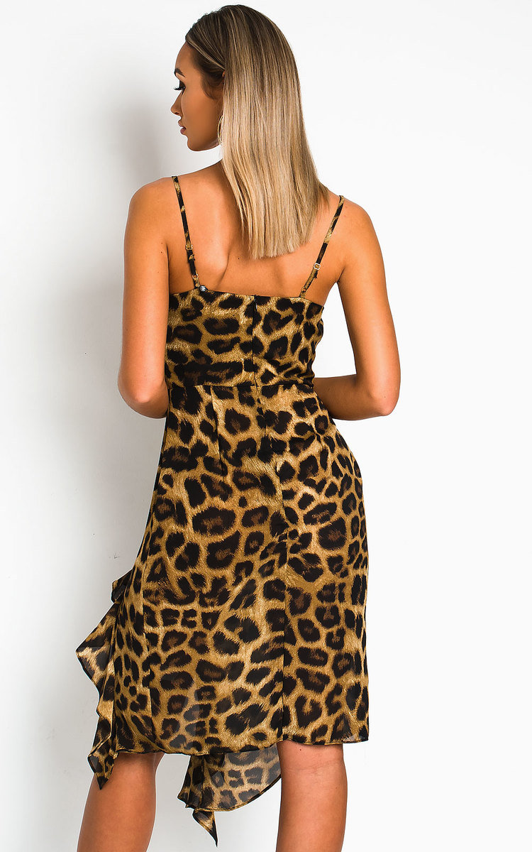 Jessie Leopard Print Midi Dress Thumbnail