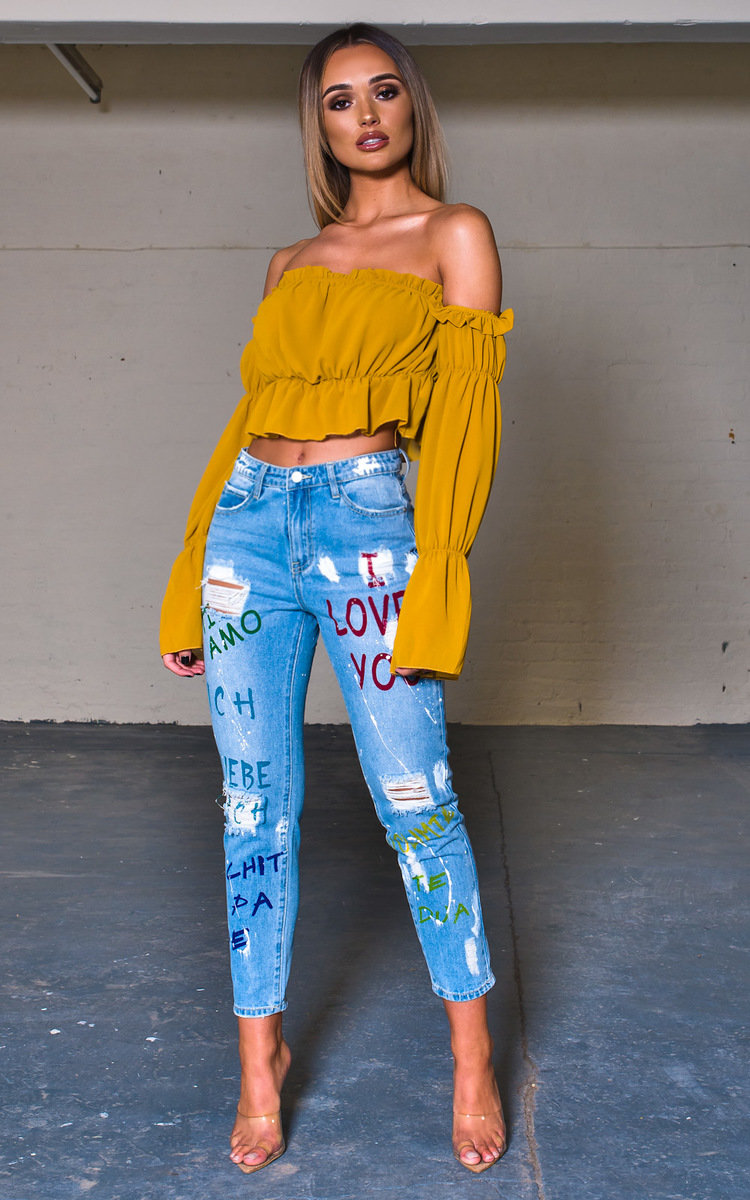 Jilli Graffiti Distressed Jeans  Thumbnail