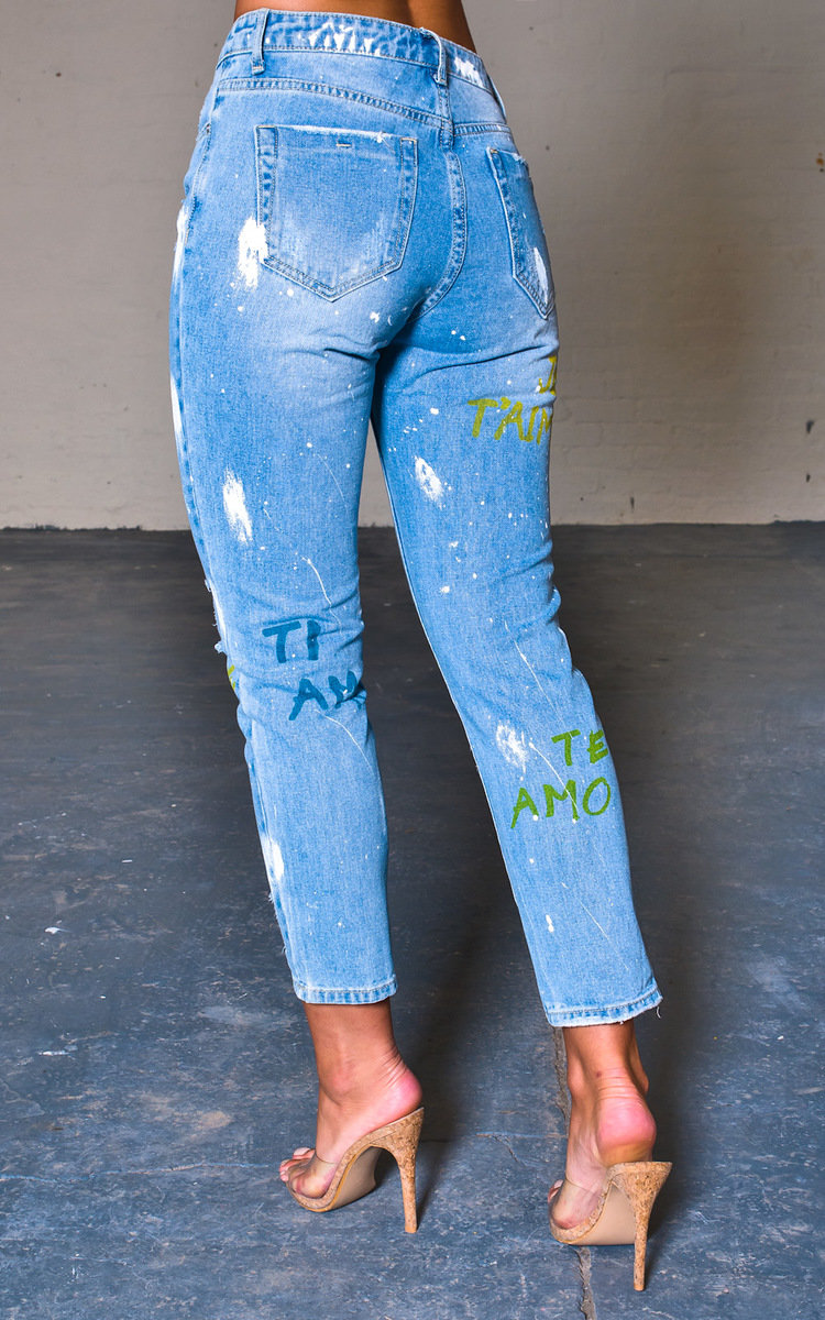 Jilli Graffiti Distressed Jeans  Thumbnail