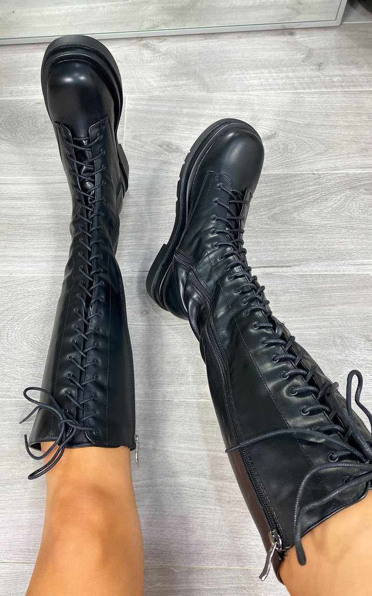 lace up knee boots