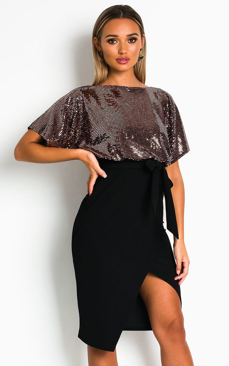 Joni Tie Waist Batwing Midi Dress Thumbnail Joni Tie Waist Batwing Midi Dress Thumbnail