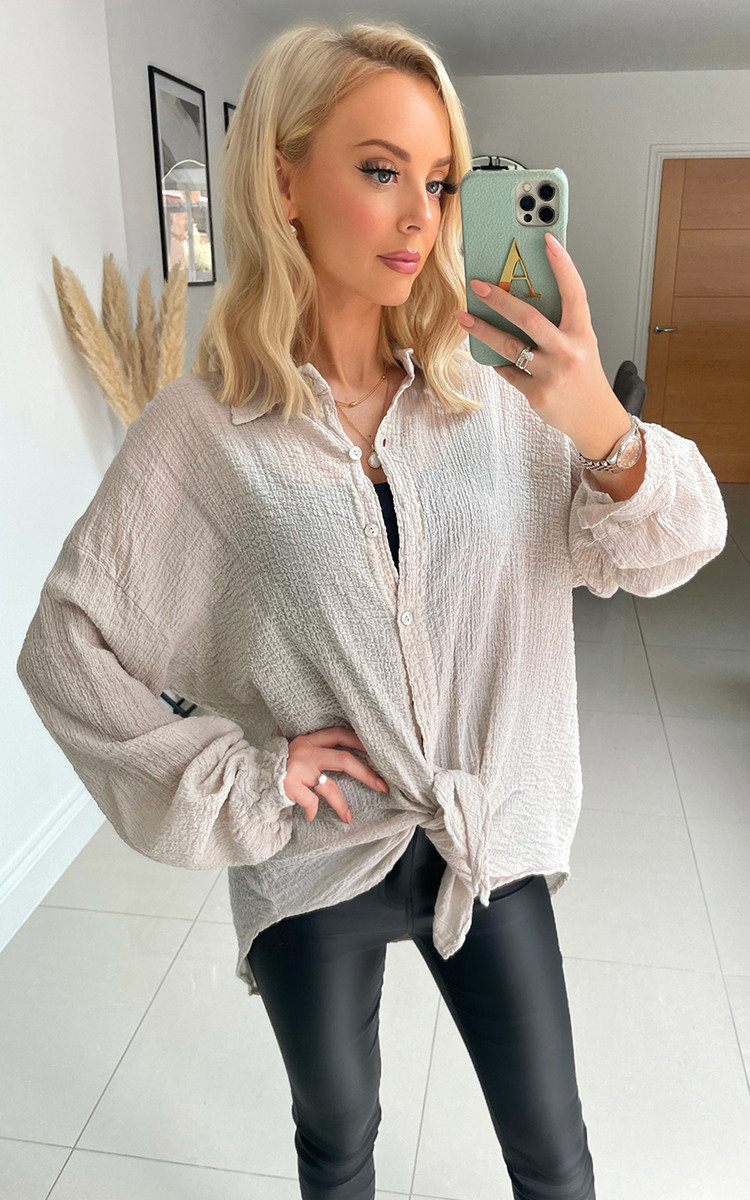 Jordan Textured Blouse with Tie Front Jordan Textured Blouse with Tie Front