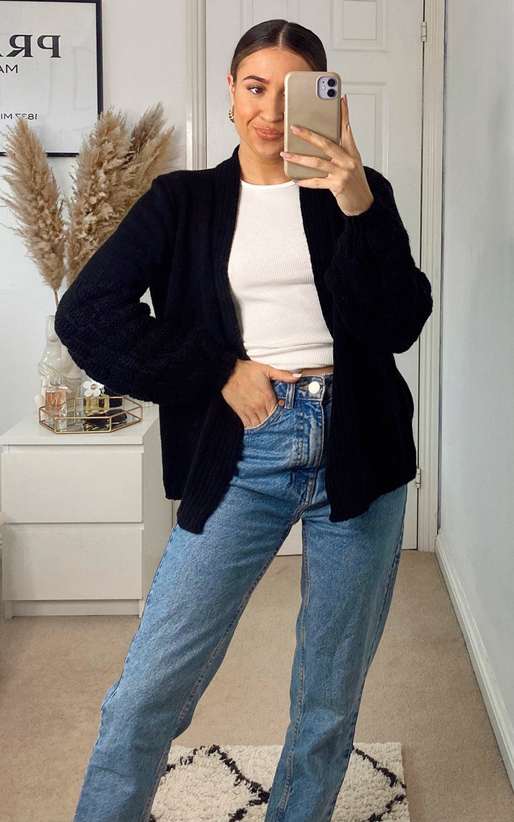 Josie Knitted Balloon Sleeve Cardigan Thumbnail Josie Knitted Balloon Sleeve Cardigan Thumbnail
