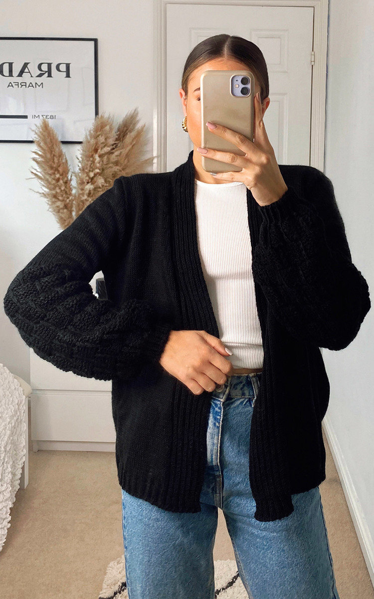 Josie Knitted Balloon Sleeve Cardigan Josie Knitted Balloon Sleeve Cardigan