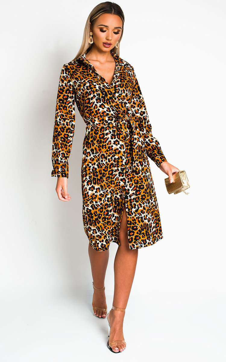 Jules Printed Shirt Midi Dress Thumbnail