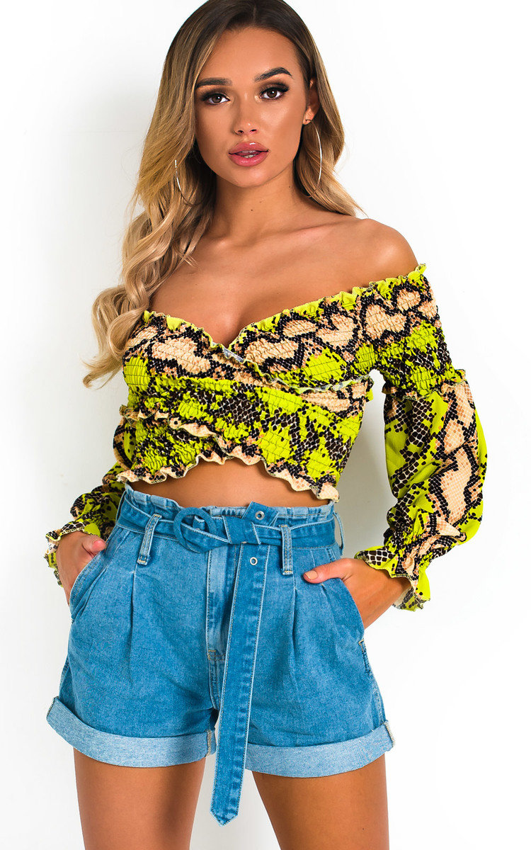 Kai Bardot Frill Crop Top Thumbnail