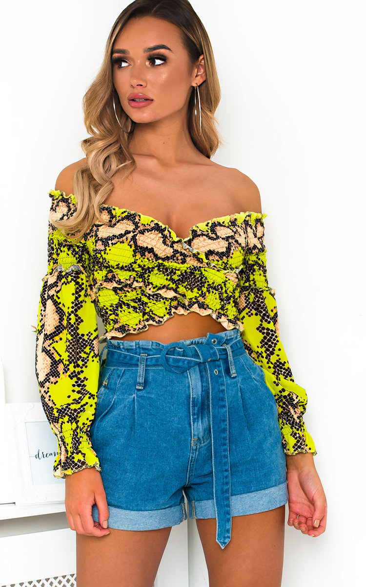 Kai Bardot Frill Crop Top Thumbnail