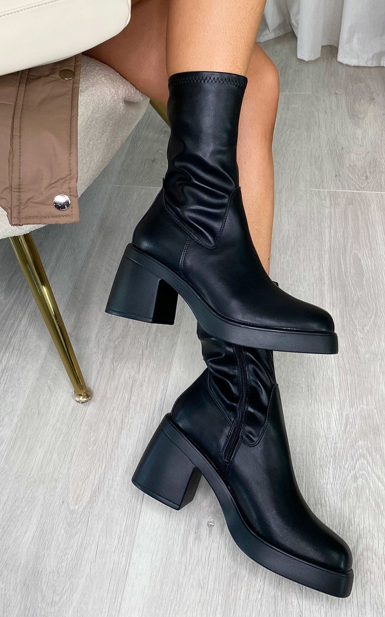 Kara Block Heel Ankle Boots with Zip Detail Kara Block Heel Ankle Boots with Zip Detail