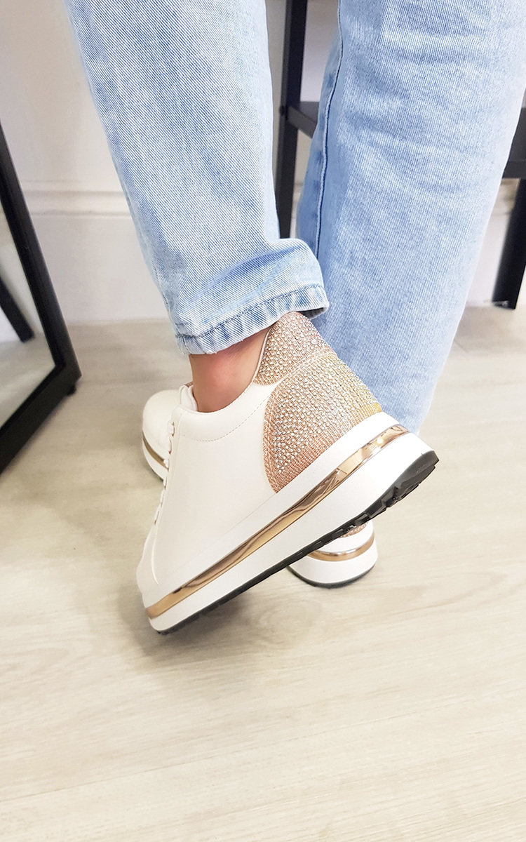 Kara Chunky Trainers with Metal and Sparkle Detail Thumbnail Kara Chunky Trainers with Metal and Sparkle Detail Thumbnail