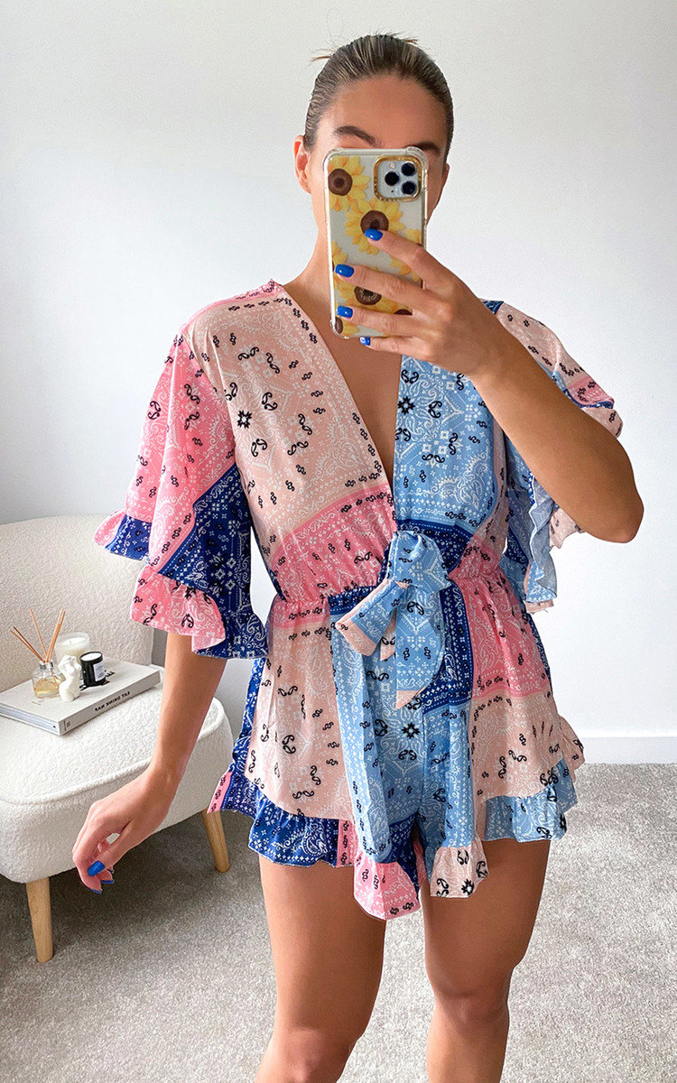 Karolina Printed Ruffle Playsuit Thumbnail Karolina Printed Ruffle Playsuit Thumbnail
