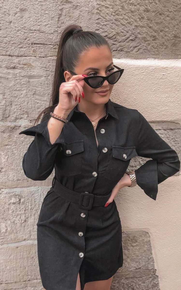 Kassie Cord Tie Waist Shirt Dress Kassie Cord Tie Waist Shirt Dress