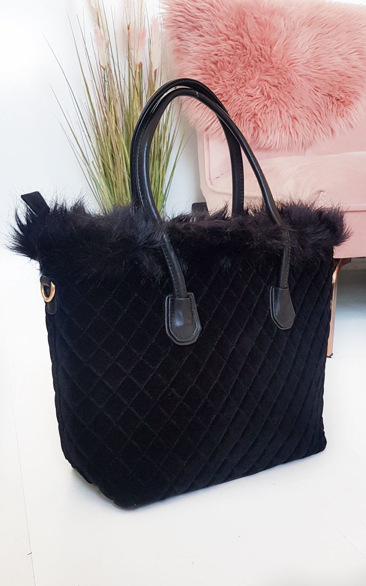 Katie Quilted Faux Fur Handbag Thumbnail Katie Quilted Faux Fur Handbag Thumbnail
