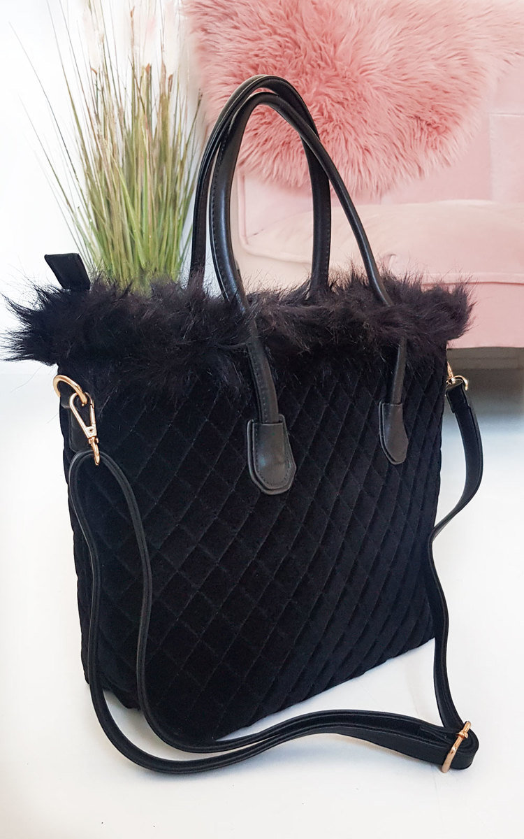 Katie Quilted Faux Fur Handbag