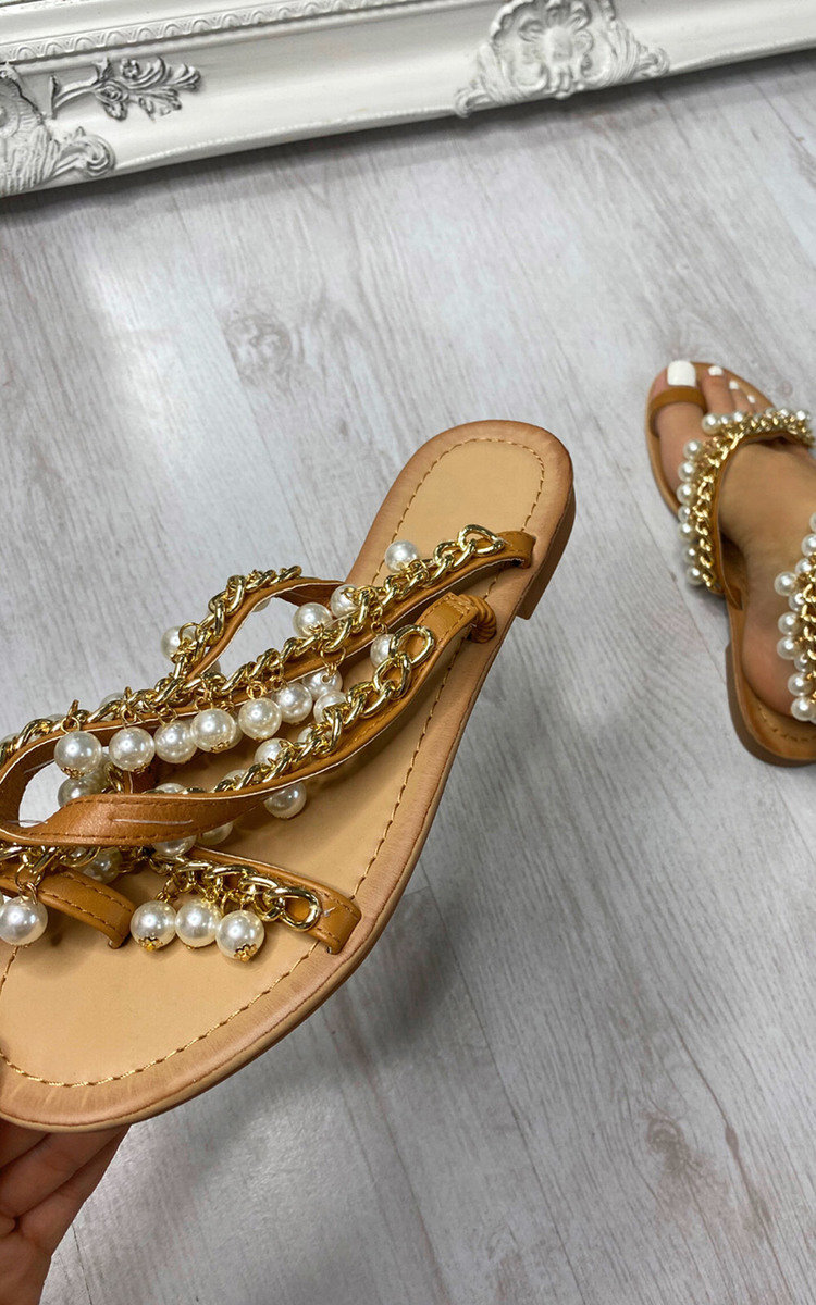 Katya Pearl Strap Sandals Thumbnail