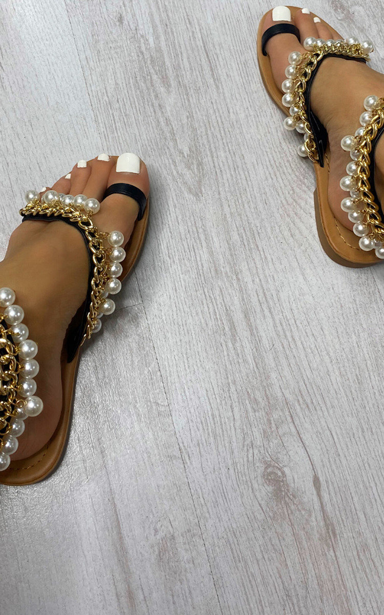 Katya Pearl Strap Sandals Thumbnail