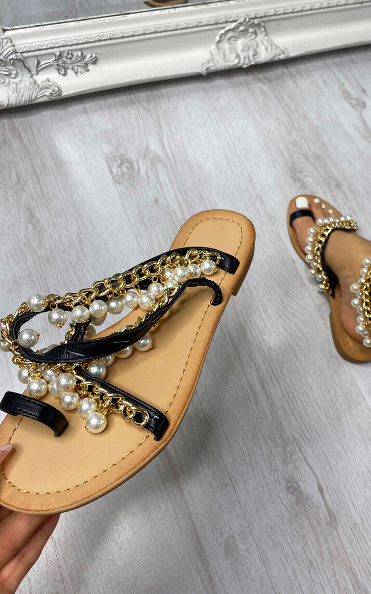 Katya Pearl Strap Sandals