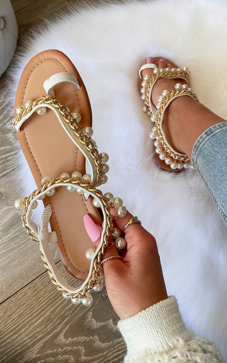 Katya Pearl Strap Sandals