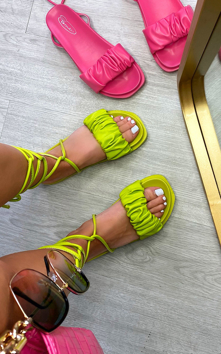 Kayla Faux Leather Lace Up Chunky Sandals Thumbnail Kayla Faux Leather Lace Up Chunky Sandals Thumbnail
