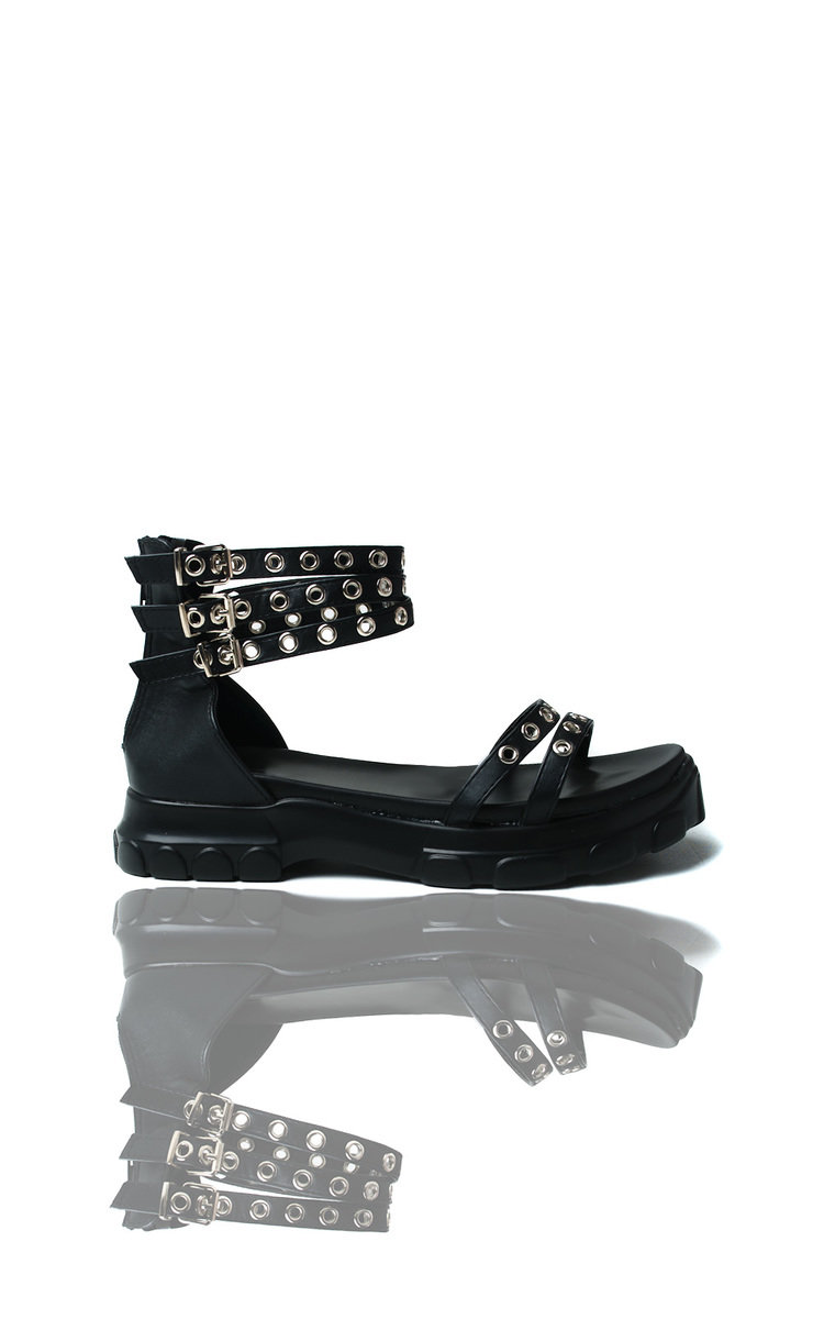 Keira Chunky Eyelet Embellished Sandals Thumbnail