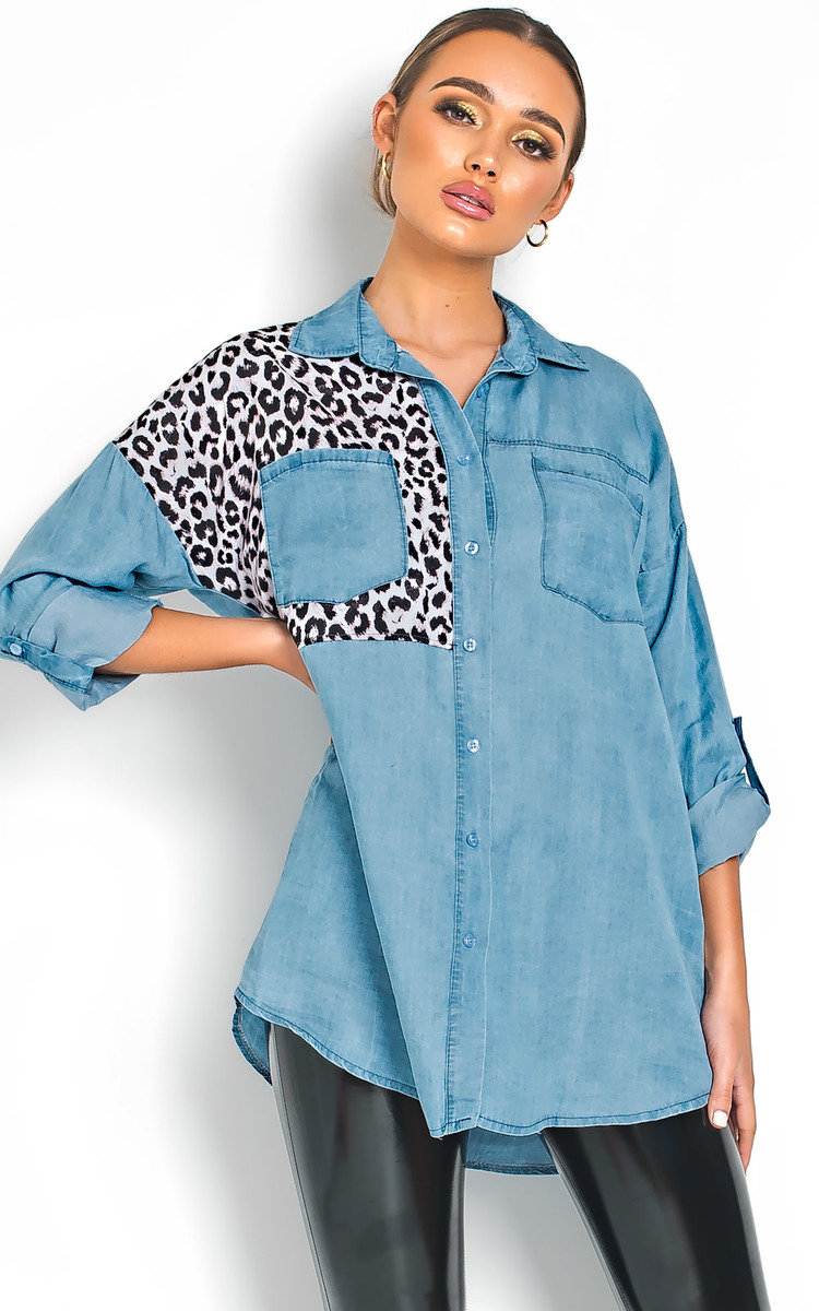 Kelsie Animal Print Long-Lined Shirt Thumbnail