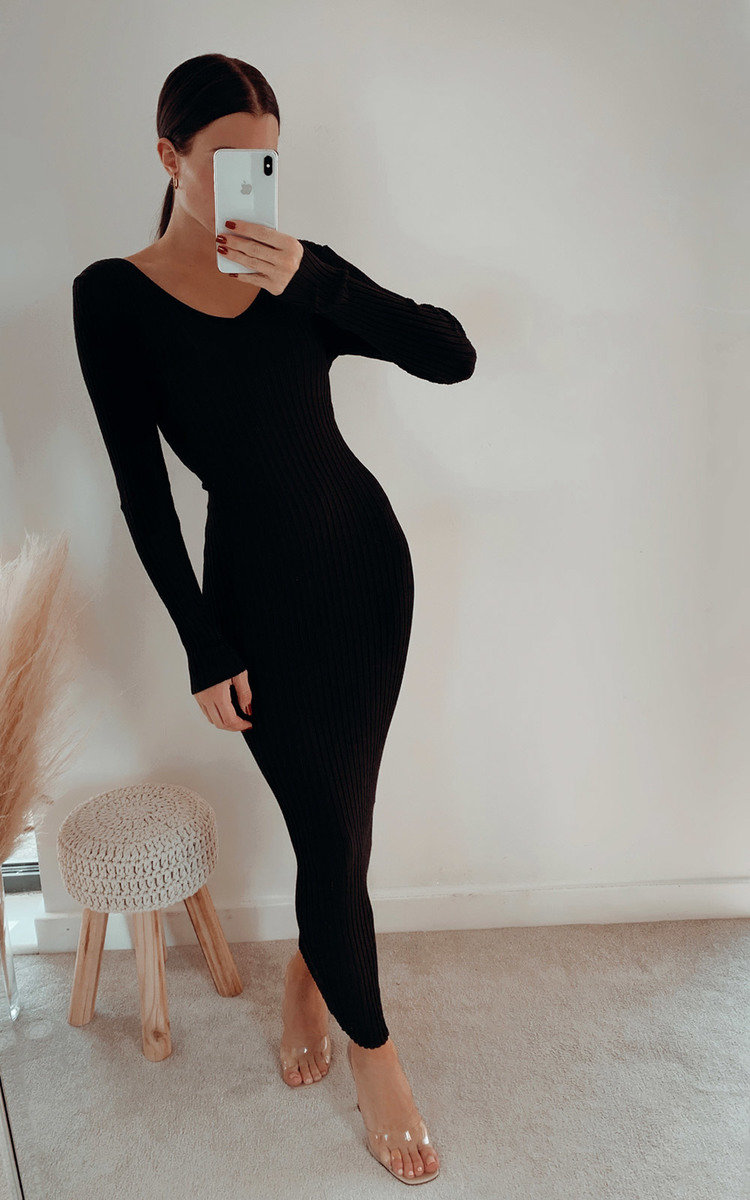 Kendall Knitted Bodycon Midi Dress Thumbnail Kendall Knitted Bodycon Midi Dress Thumbnail