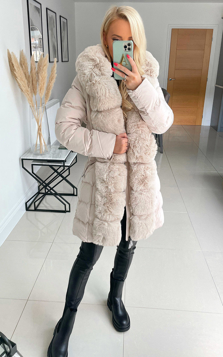 Kimberly Longline Faux Fur Puffer Coat Thumbnail