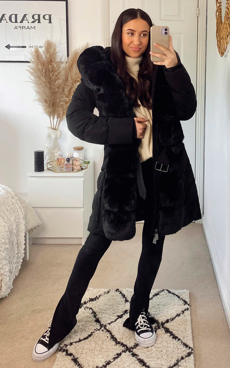 Kimberly Longline Faux Fur Puffer Coat Thumbnail