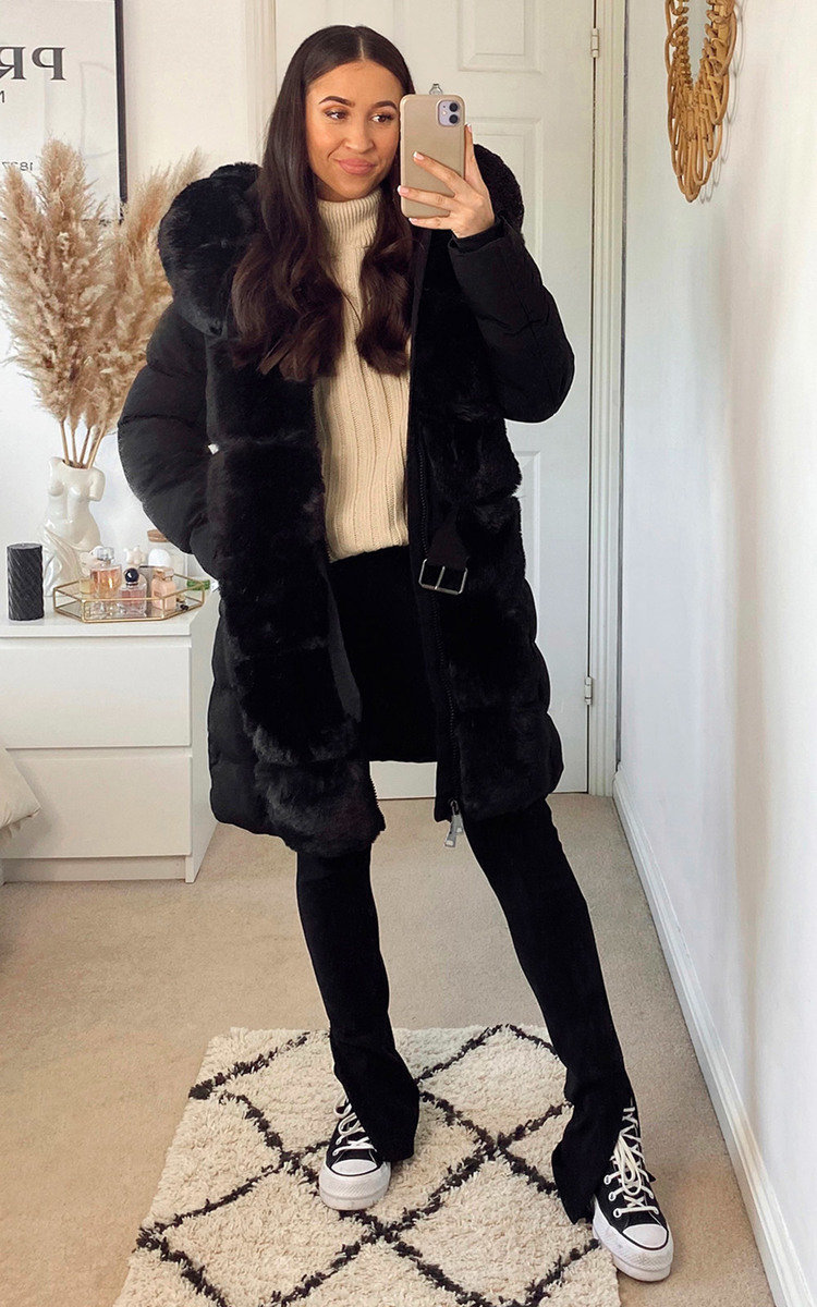 Kimberly Longline Faux Fur Puffer Coat Thumbnail