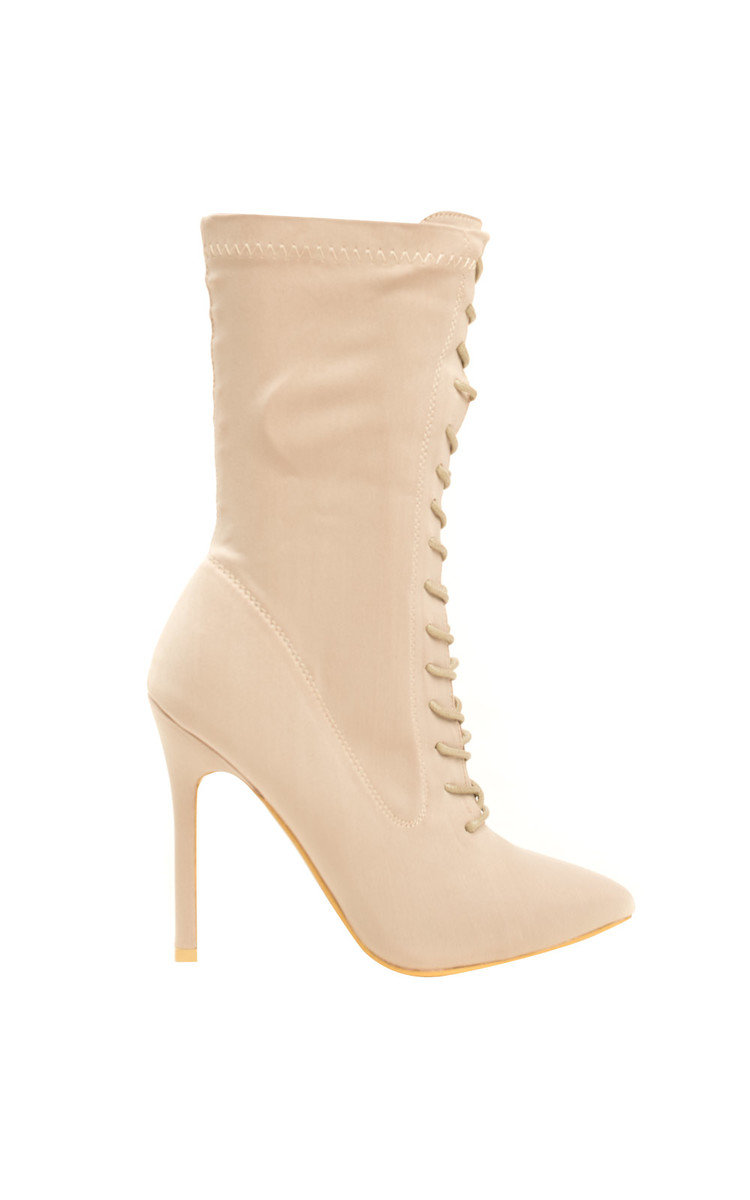 Kimmie Lycra Lace Up Heeled Boots Thumbnail