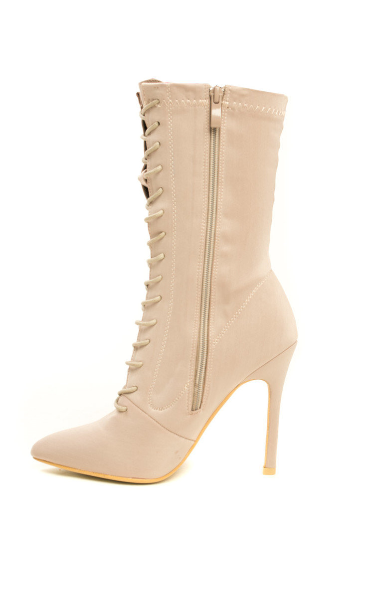 Kimmie Lycra Lace Up Heeled Boots Thumbnail