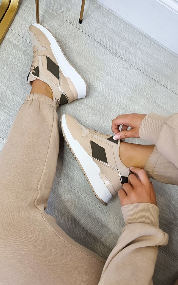 Kira Faux Leather Chunky Trainer with Zip Detail Kira Faux Leather Chunky Trainer with Zip Detail