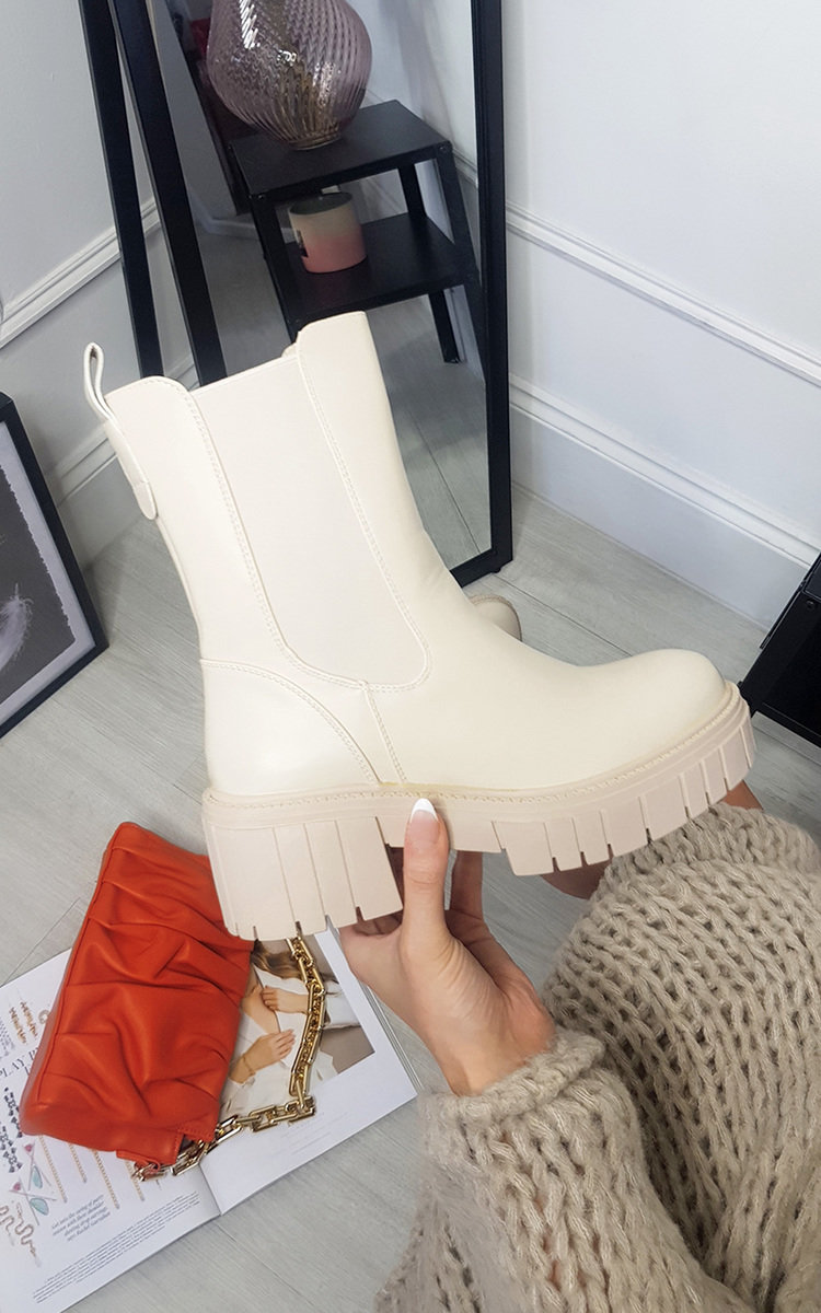 Klara Faux Leather Chunky Ankle Boots Klara Faux Leather Chunky Ankle Boots