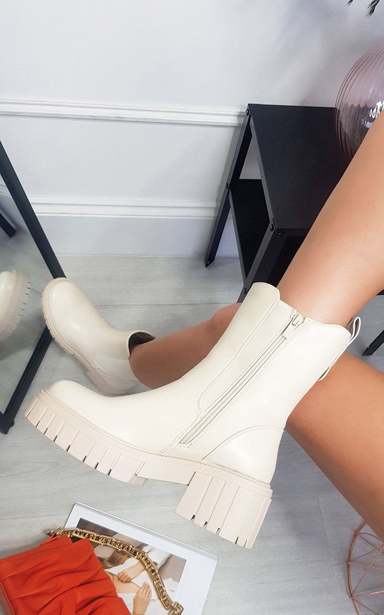 Klara Faux Leather Chunky Ankle Boots Thumbnail Klara Faux Leather Chunky Ankle Boots Thumbnail