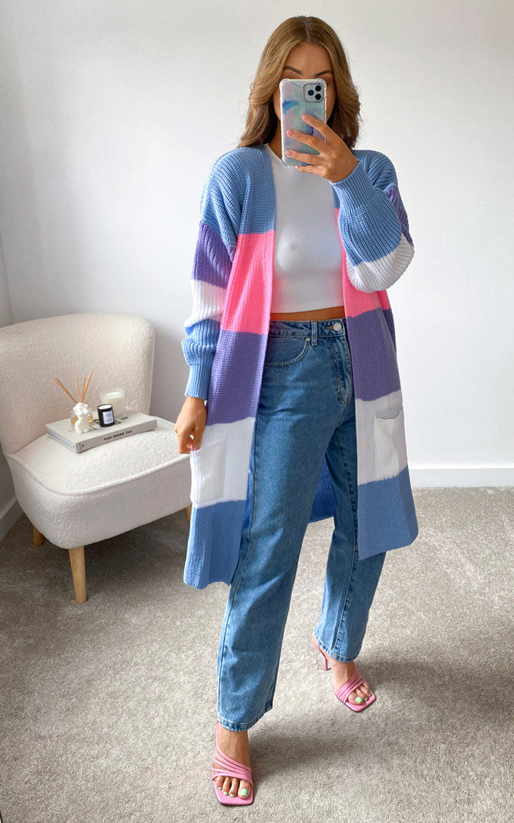 Koda Striped Knitted Cardigan Thumbnail Koda Striped Knitted Cardigan Thumbnail