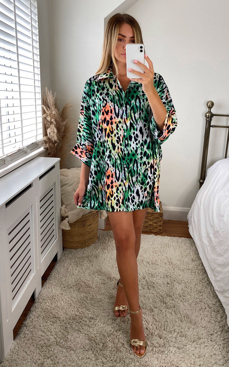 Lada Oversized Printed Shirt Dress