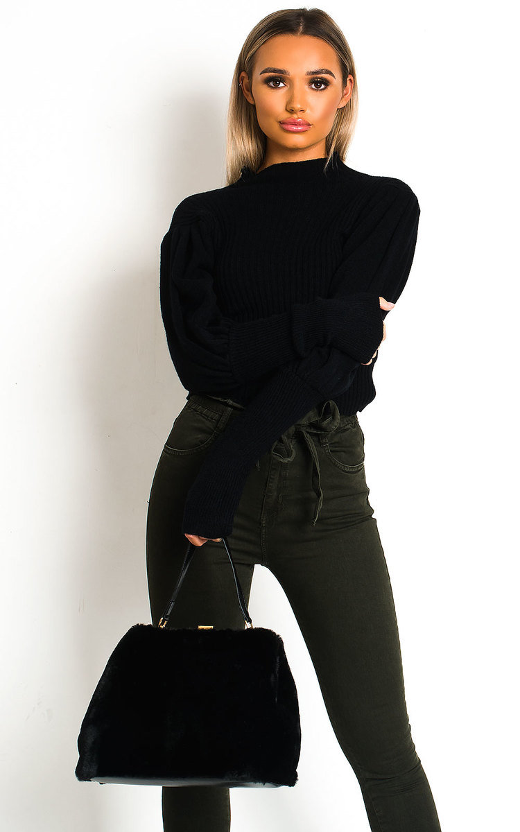 Lala Puff Sleeve Ribbed Knit Jumper Thumbnail Lala Puff Sleeve Ribbed Knit Jumper Thumbnail