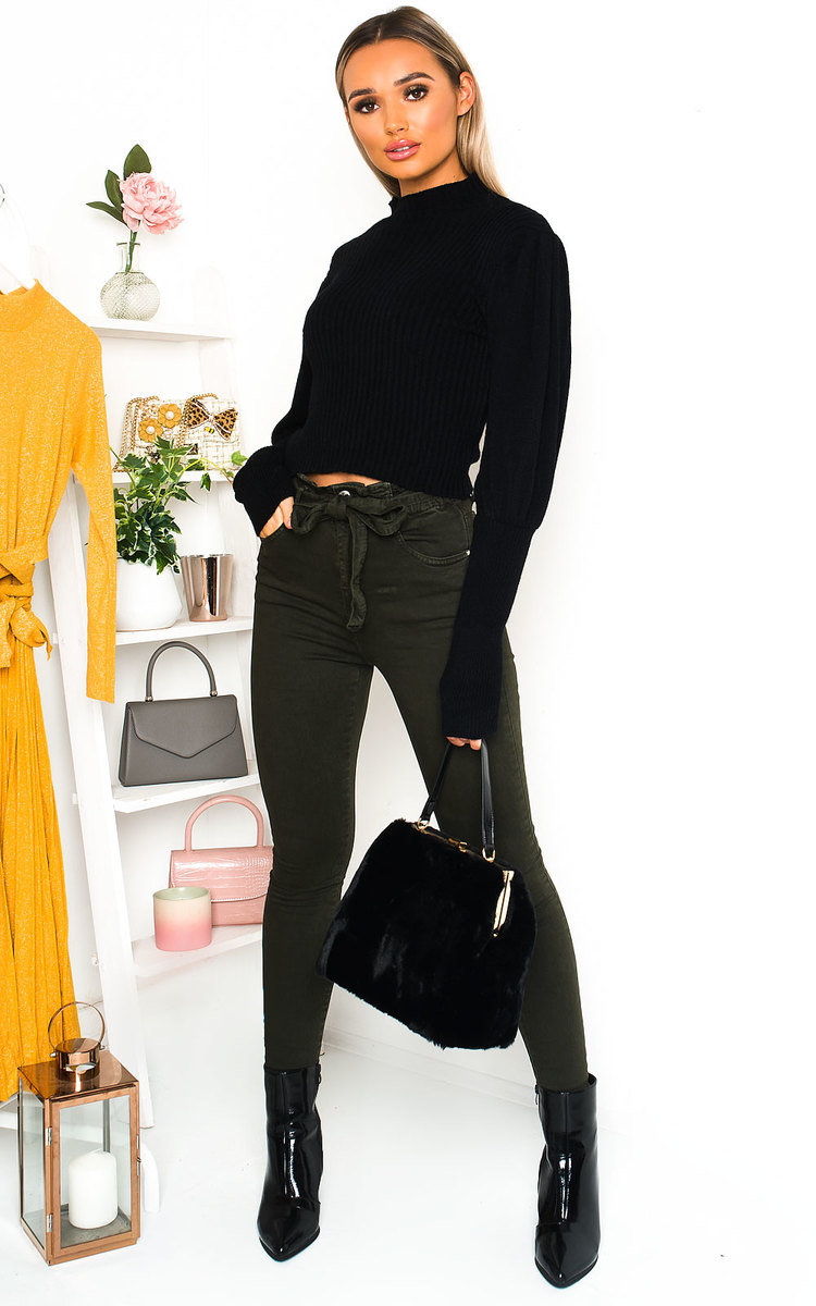 Lala Puff Sleeve Ribbed Knit Jumper Lala Puff Sleeve Ribbed Knit Jumper
