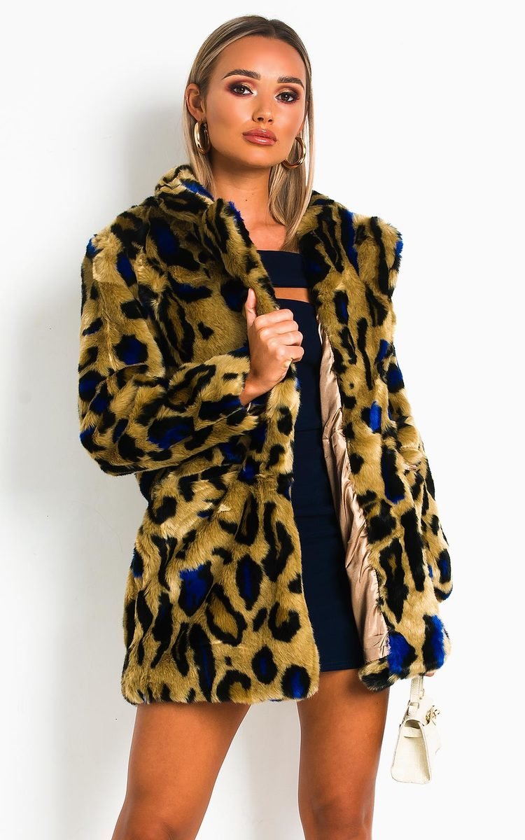 Lara Leopard Print Faux Fur Coat Thumbnail